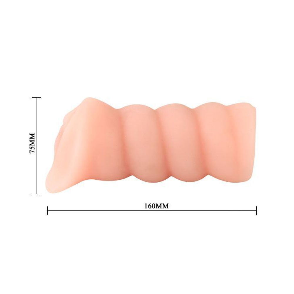 Мастурбатор-вагина с вибрацией и углублениями под пальцы (Цвет: телесный)