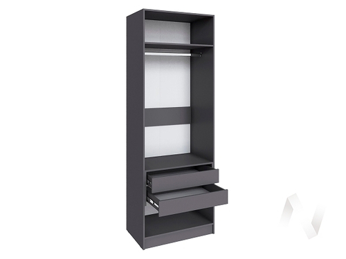 Шкаф Мадрид 0;8 с 2 ящ. внутри с зеркалом (графит серый)