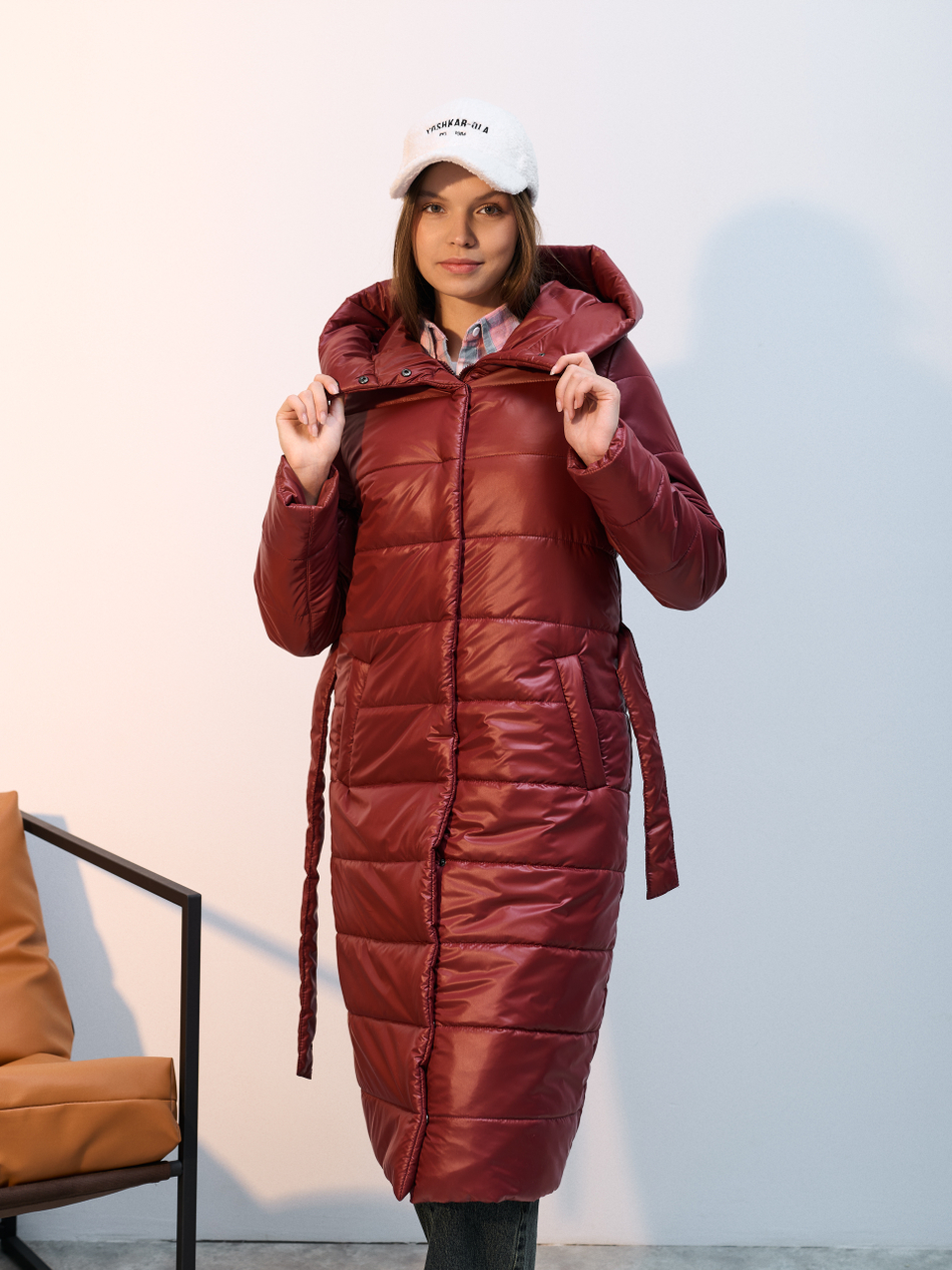 Пальто  демисезонное "Анель" бордо