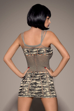 Платье-сетка в стиле милитари (Размер: S-M-L) (Цвет: хаки)