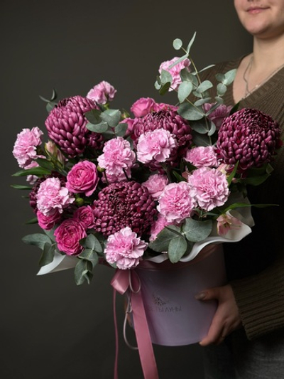 Цветы в коробке «Нежность в деталях»