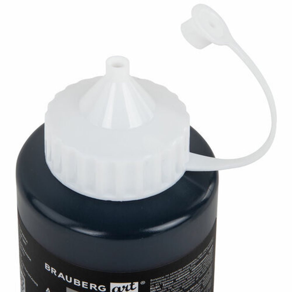 Краска акриловая художественная ГЛЯНЦЕВАЯ черная 500 мл в банке, BRAUBERG ART CLASSIC, 192540