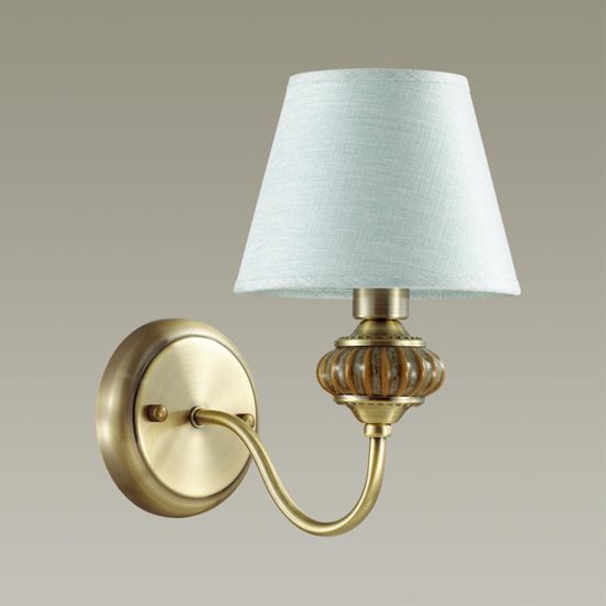 4430/1W УЦЕНКА CLASSI LN20 110 античная бронза, голубой, керамический декор Бра E14 1*40W 220V MATILDA