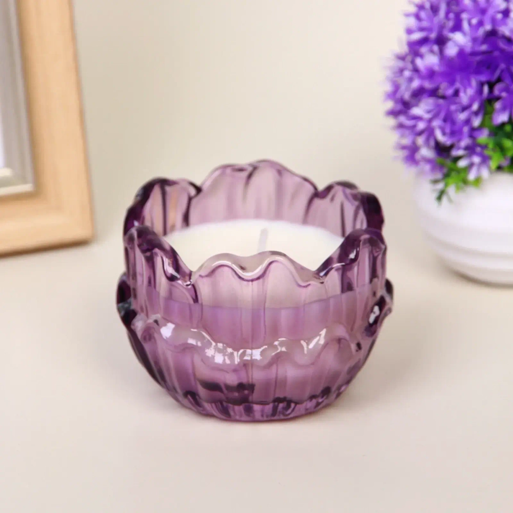 Свеча в стакане «Пламя» 8,3*6 см, Сиреневый