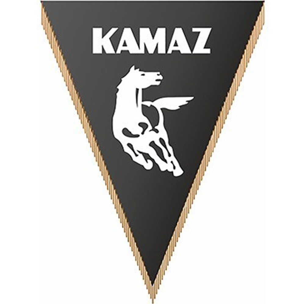 Вымпел треугольный KAMAZ (260x200) черный (SKYWAY)