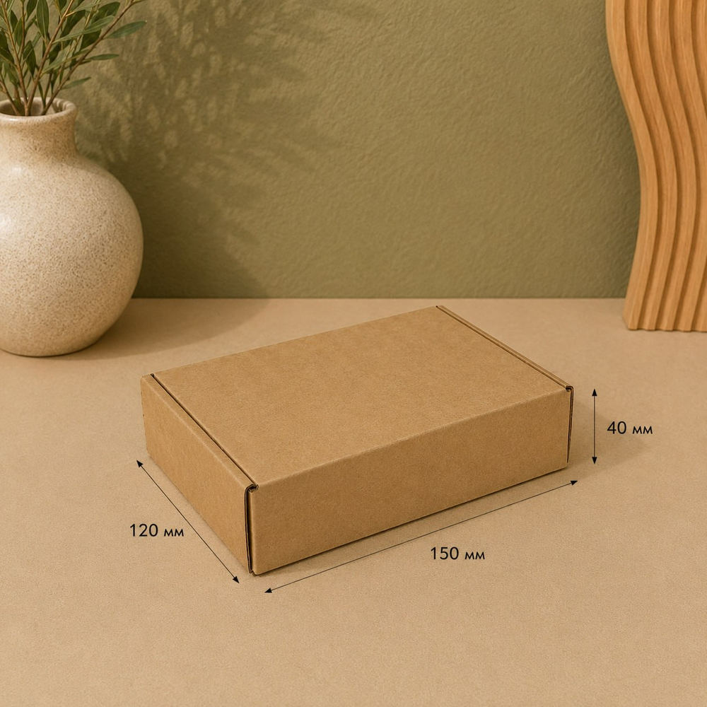 Самосборная картонная коробка 15×12×4 см