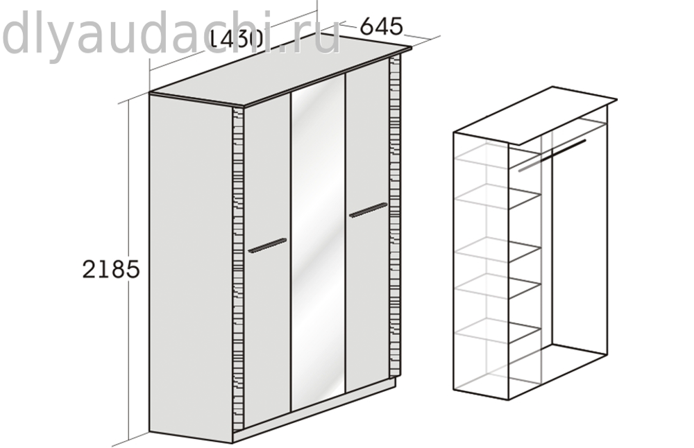 Шкаф 3-дверный "Элана" дуб сонома