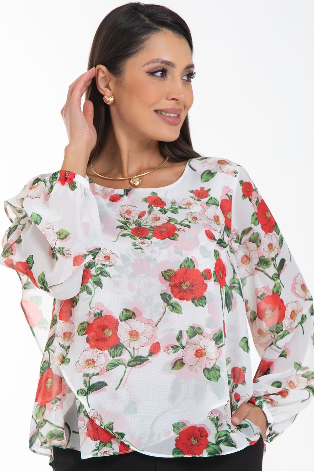 Блуза Красивая из шифона (любовь) Diolche