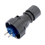 Вилка влагозащищенная прямая 2P+РE, 16А, IP68, серая REXANT