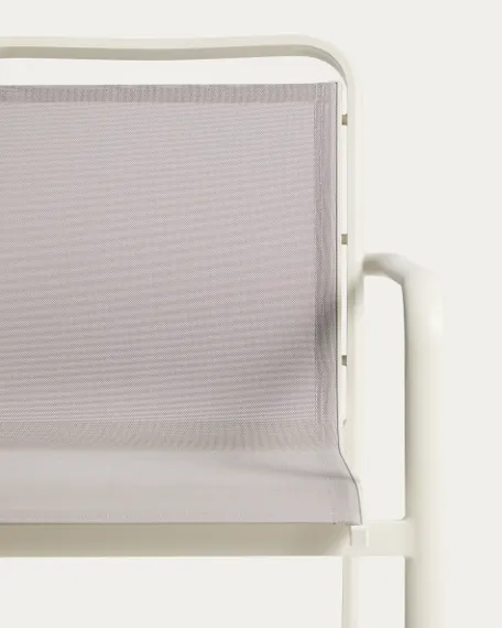 Уличный стул Luri из алюминия цвета экрю и бежевого текстиля