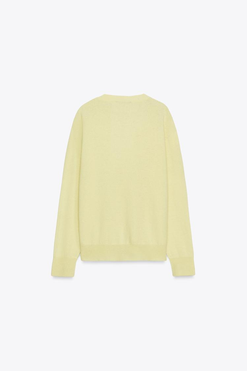 ZARA СВИТЕР ИЗ 100% ЭКСТРАМЯГКОЙ ШЕРСТИ, СВЕТЛО-ЖЕЛТЫЙ