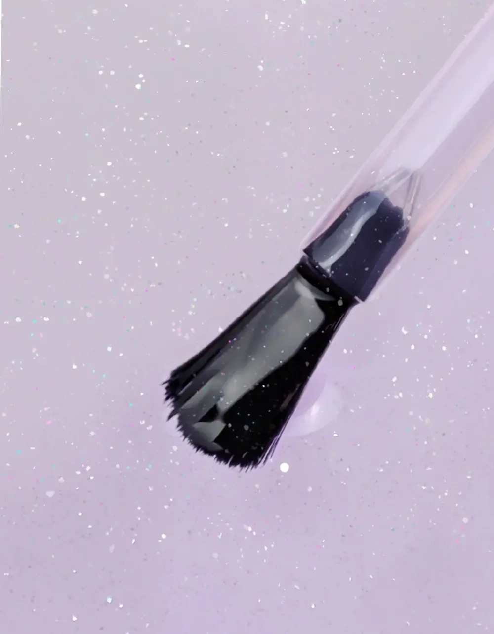 IQ Beauty Лак-тинт с AHA-кислотами для естественного сияния и укрепления Glossy Tint Nails, 12,5 мл Прозрачный лиловый с серебряным мерцанием