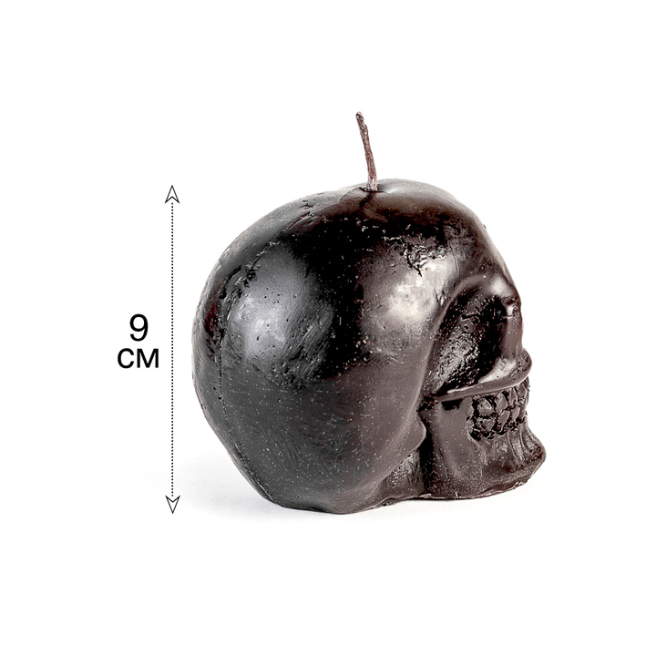 Свеча формовая Череп малый 9 х 7 см цвет черный (время горения 180 мин)