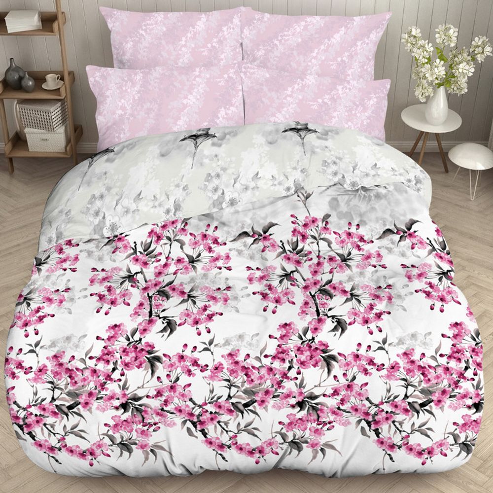 Комплект постельного белья "ВЛ. БЕЛАЯ ЦАПЛЯ", бязь, 100% хлопок, Россия.