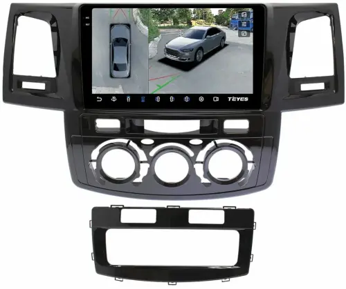 Магнитола для Toyota HiLux 7 2011-2015 - Teyes CC3-2K-360 на Android 10, Быстрая, 2K QLED, CarPlay, 4G SIM-слот, 4 камеры в комплекте