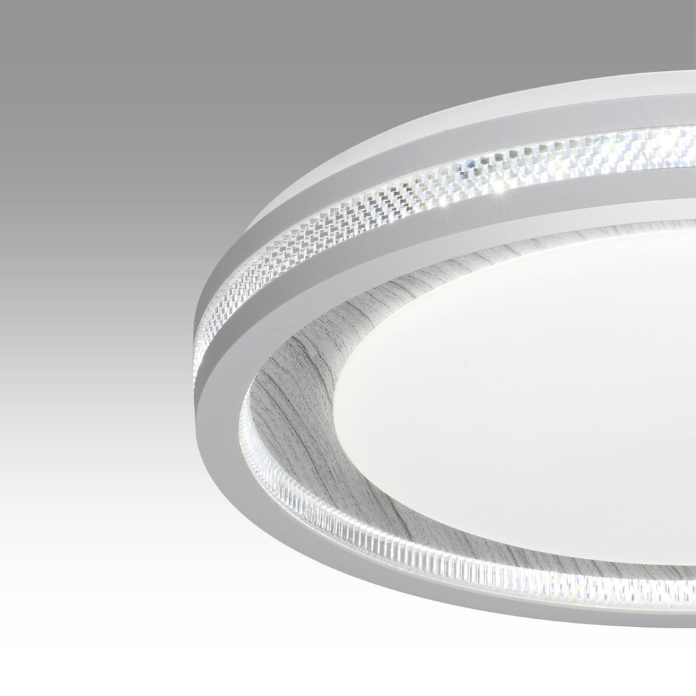 7681/ELN COLOR SN 164 Светильник пластик/сер под дер LED 76Вт 3000/4000/6000K D480 IP43 CCT MAVI WOOD