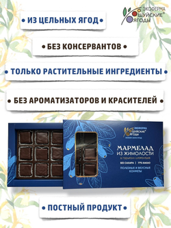 Мармелад из жимолости в горьком шоколаде без сахара / для диетического питания / веган, 195г