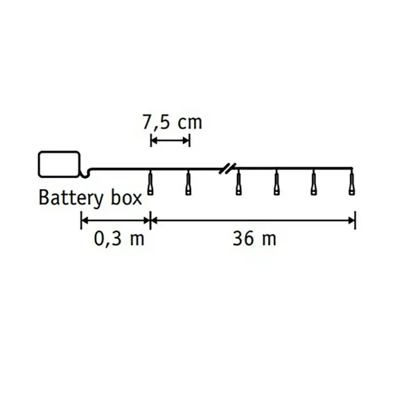 Гирлянда на батарейках 36 м., 480 LED ламп теплого свечения, статика, таймер, LUCA Lighting (85826)