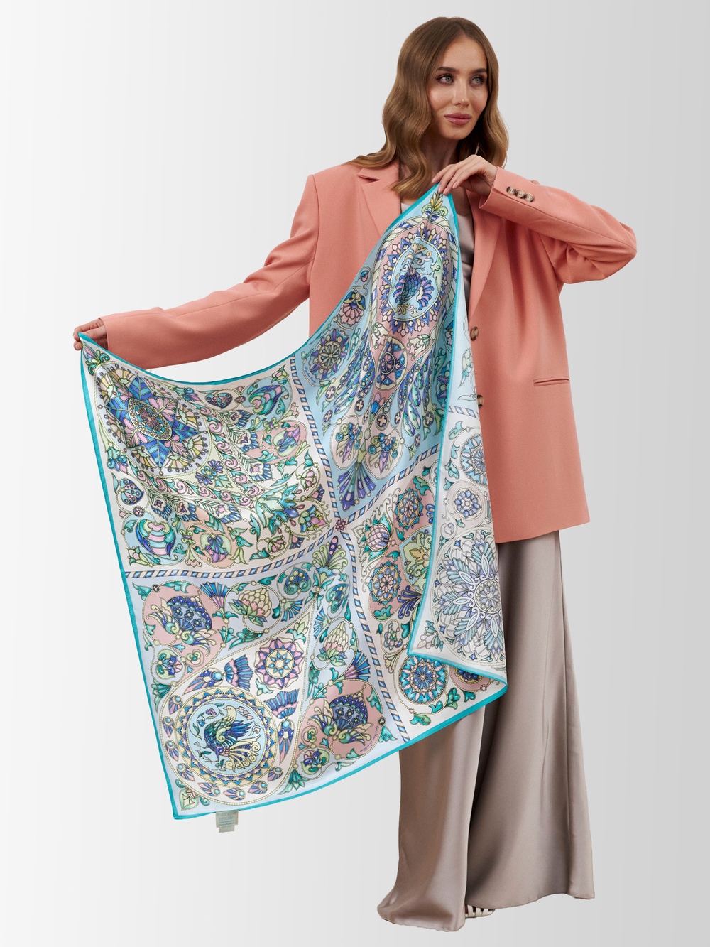 Платок «Русская эмаль» нежная 100% шёлк