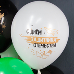 Воздушный Шар (12''/30 см) 23 Февраля, С Днем Защитника!, Ассорти, пастель, 2 ст