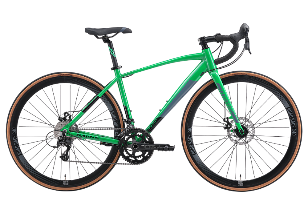 Велосипед 28" Stark'24 Peloton 700.4 D р.18" зеленый/черный/серый