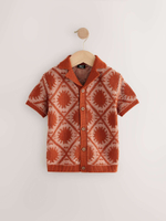 Кардиган с коротким рукавом для мальчика Next AA9-501, Кирпичный