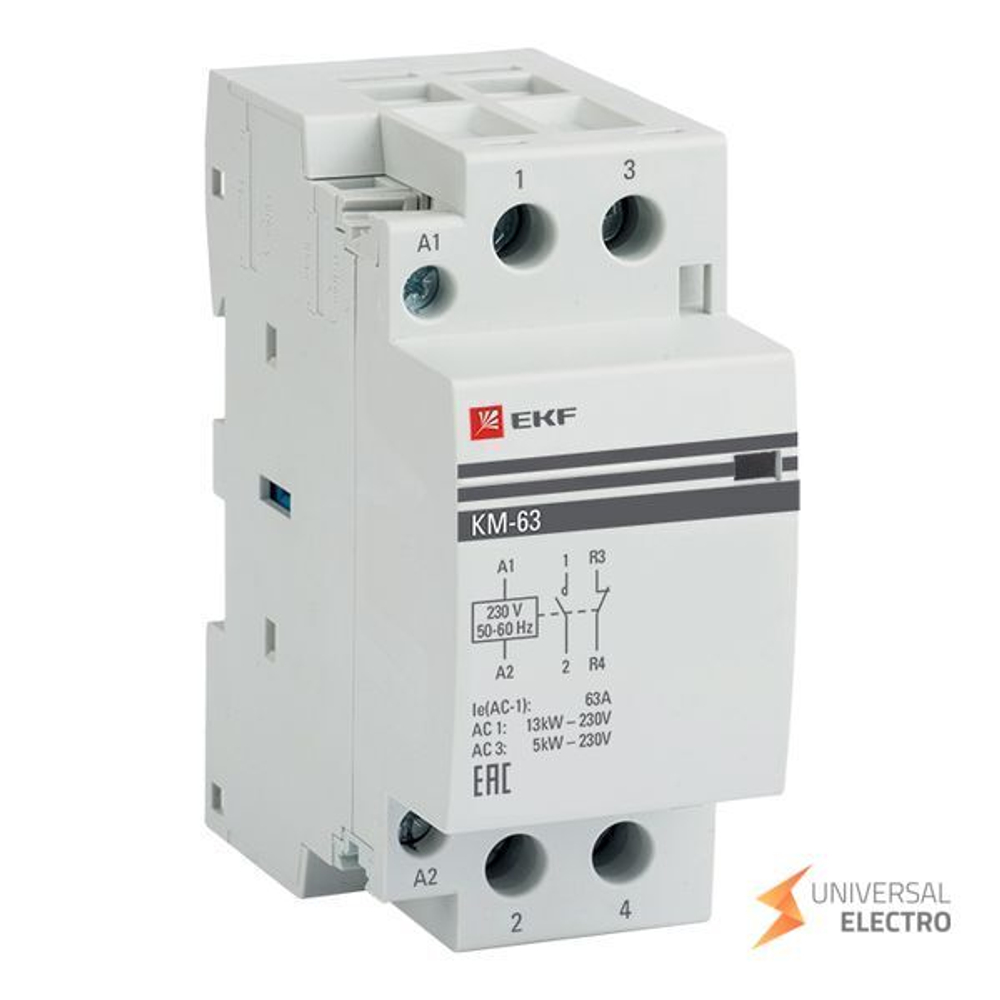 Контактор модульный КМ 63А NО+NC (2 мод,) EKF PROxima