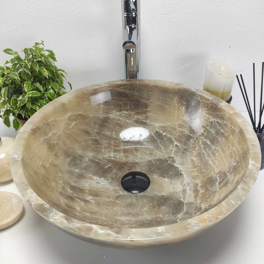 Раковина из оникса Bowl Grey Medium TinLip BO-60965 45*45*17