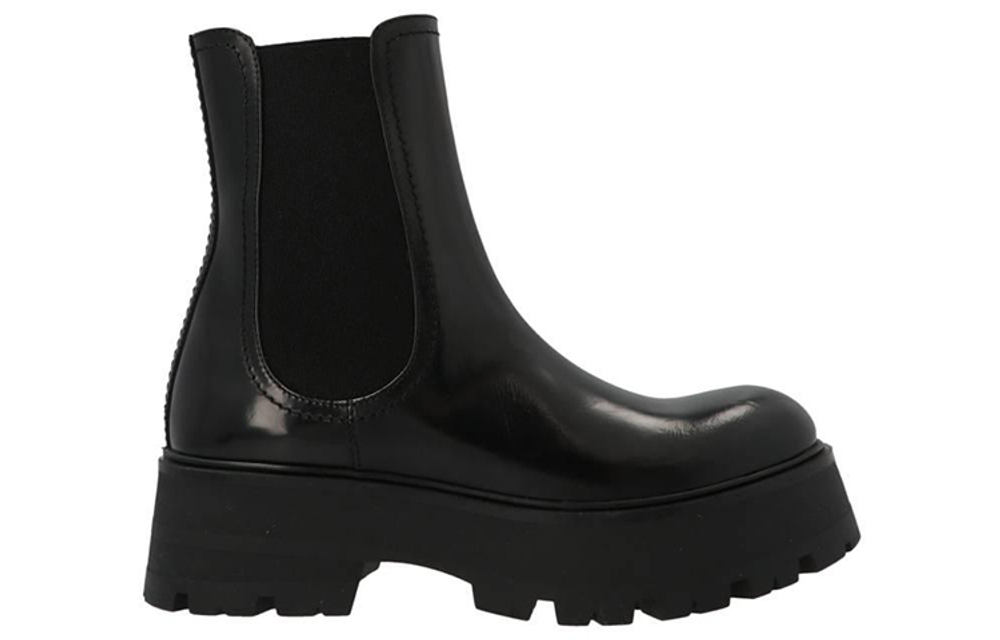 Alexander McQueen Leather Short Chelsea Boots 5.5cm Women"s Black