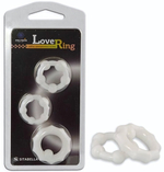 Набор из 3 белых рельефных эрекционных колец (Цвет: белый)