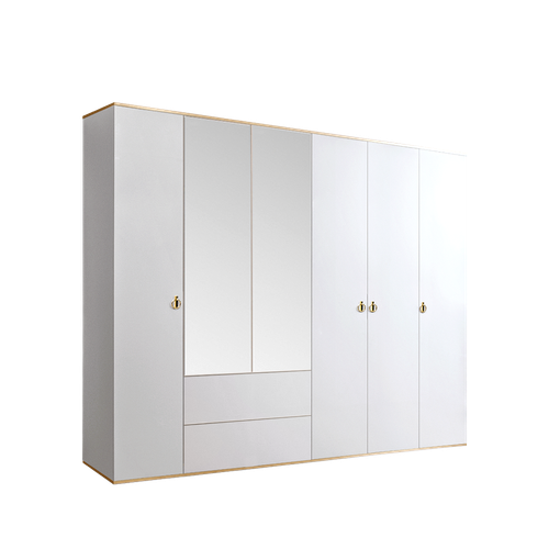 Шкаф 5-ти дверный с зеркалом, с выдвижными ящиками