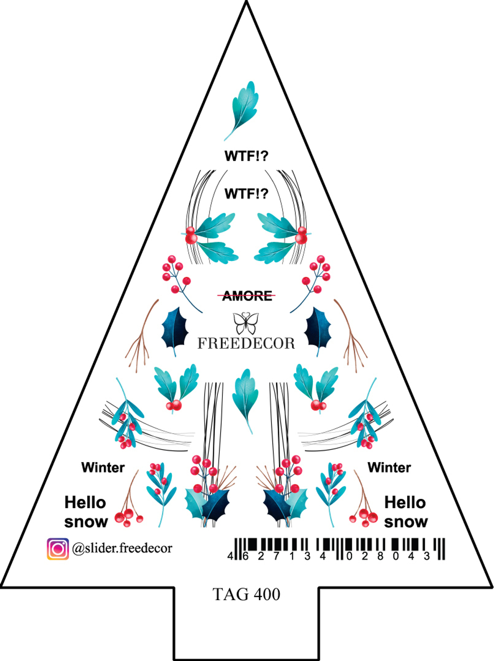 Freedecor Слайдеры для дизайна ногтей Елочка, TAG 400