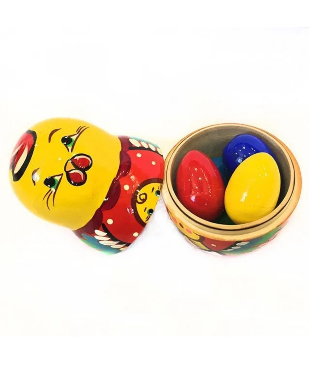 Матрешка "Курочка и цыплята" 11 кукол. Высота самой большой куклы 17см, диаметр 10см