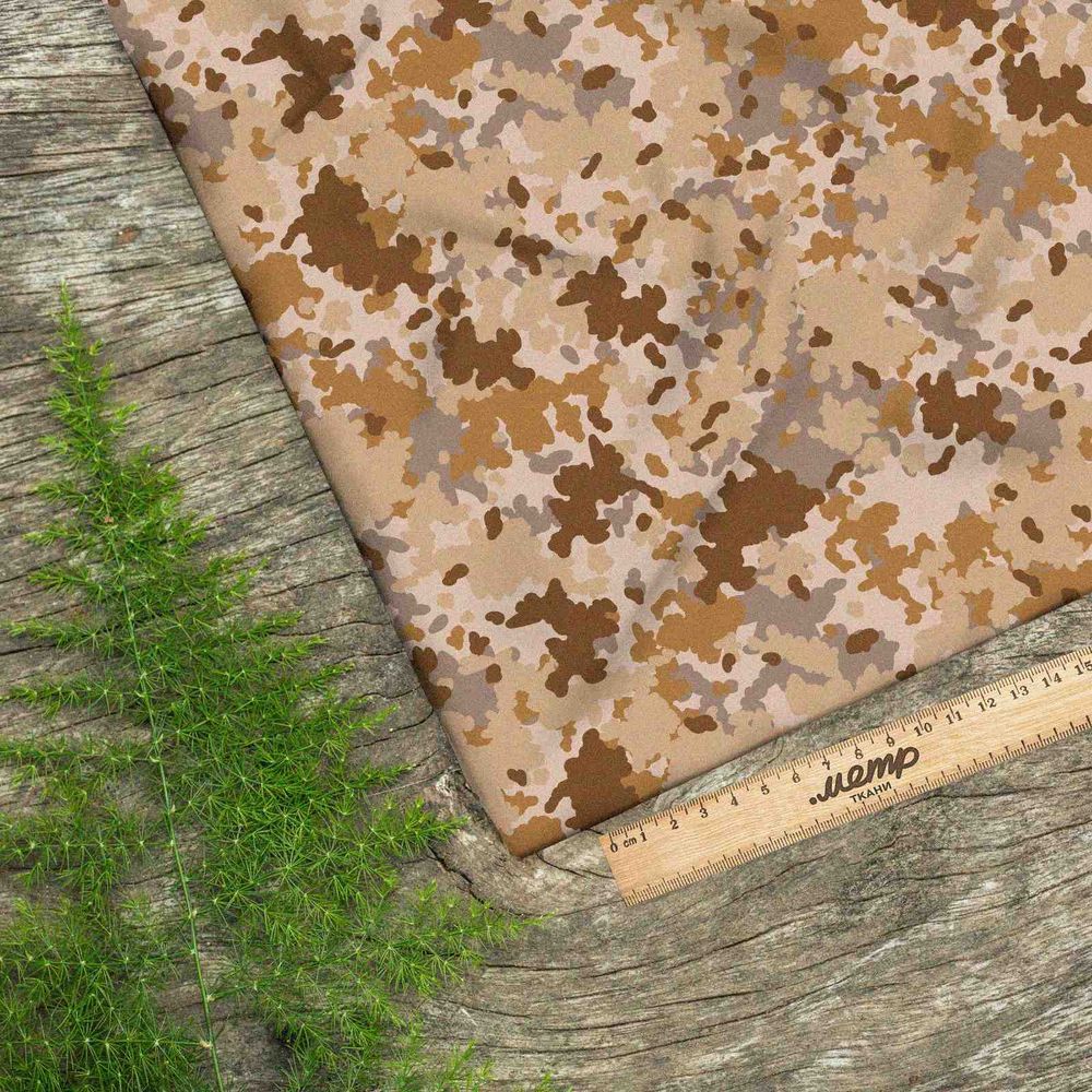 Ткань атлас песочный милитари