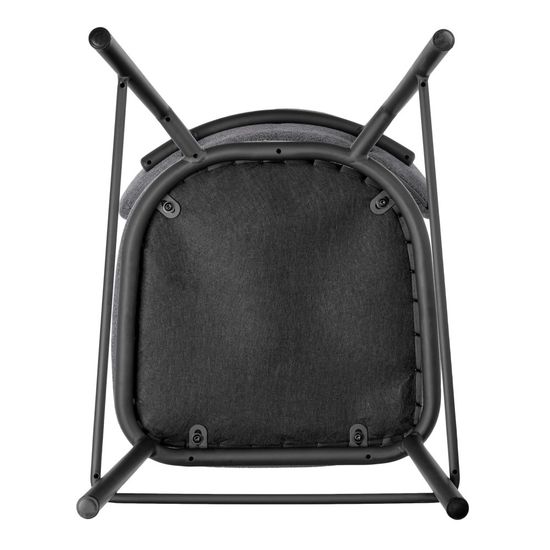 Стул полубарный Lucas 2 серый шенилл с чёрными ножками