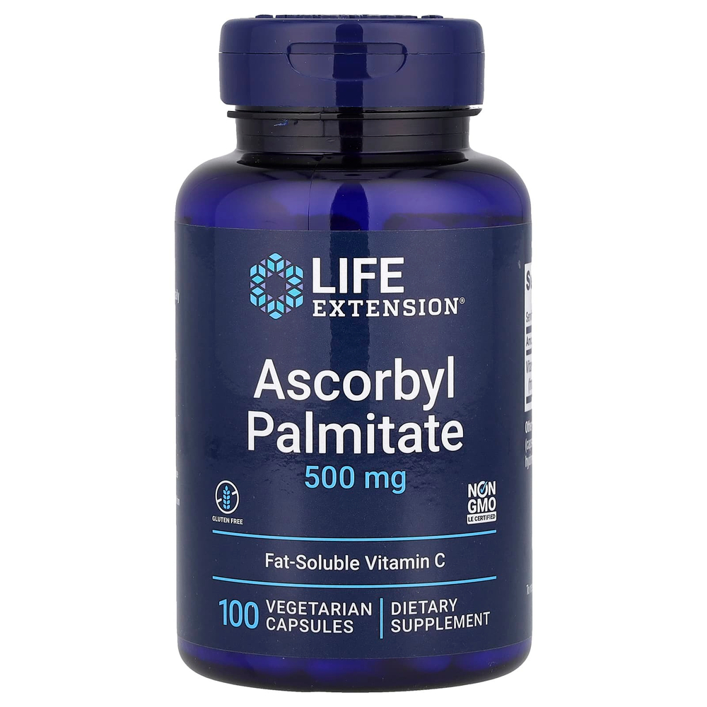 Life Extension, аскорбил пальмитат, 500 мг, 100 вегетарианских капсул