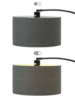 Торшер напольный c абажуром из ткани