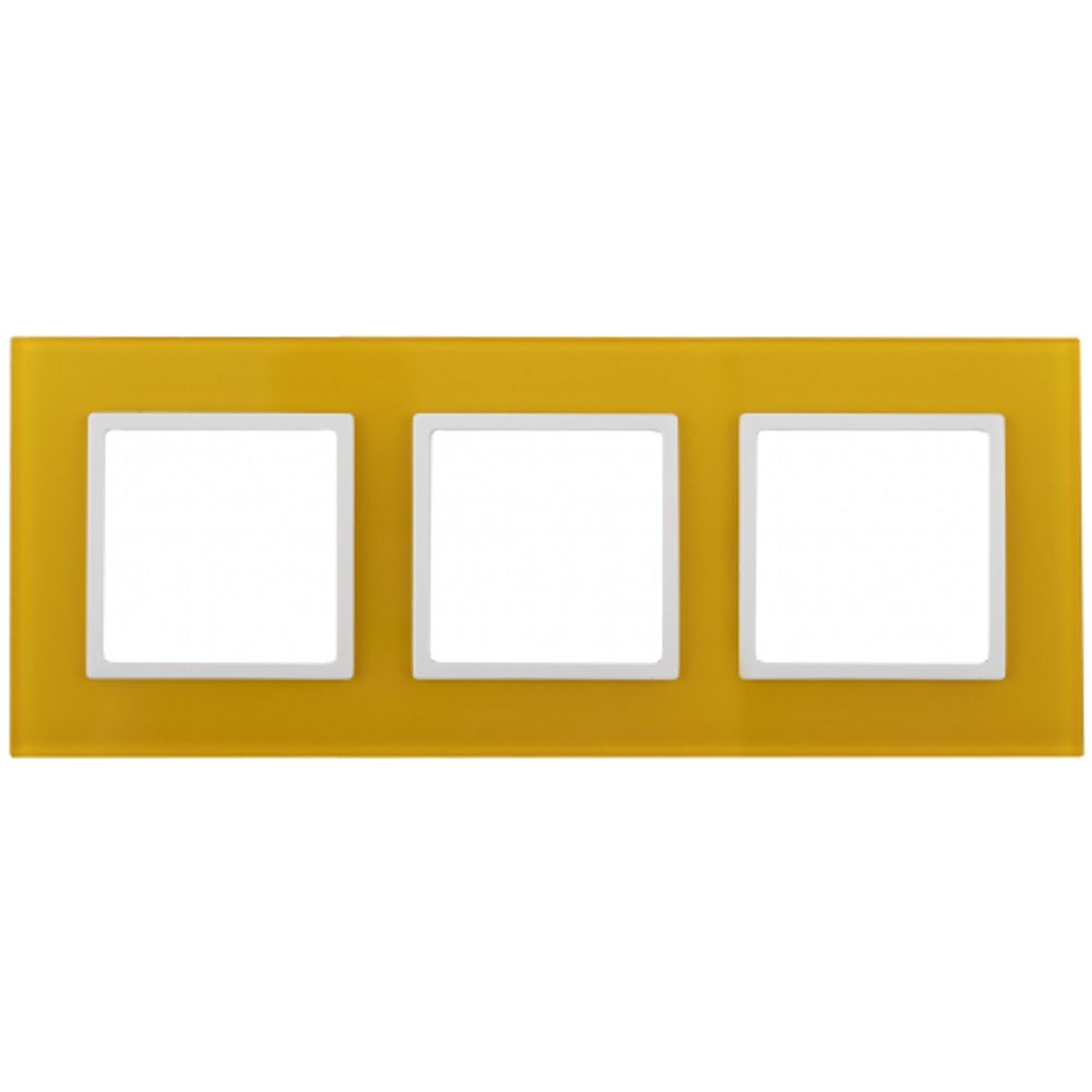 14-5103-21 ЭРА Рамка на 3 поста, стекло, Эра Elegance, жёлтый+бел