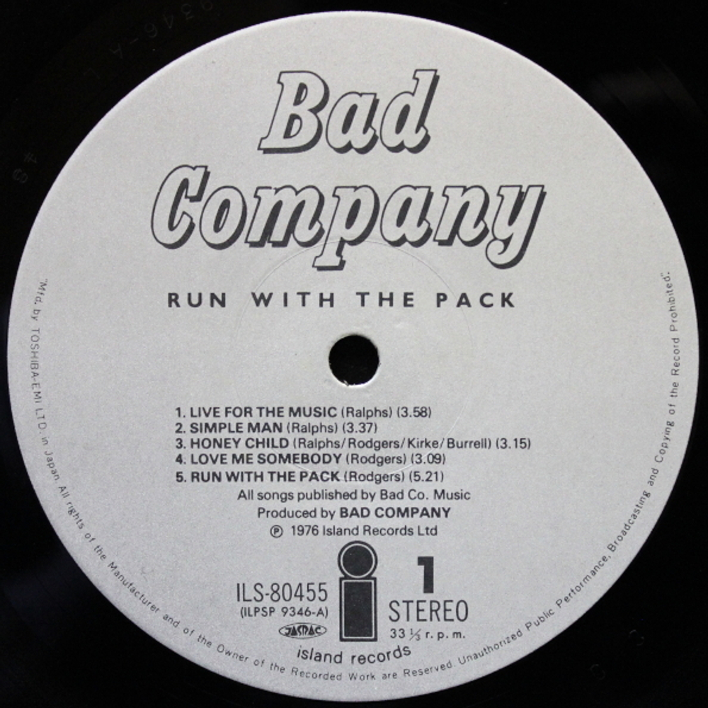 Bad Company / Run With The Pack (LP)
