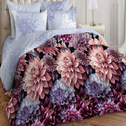 Комплект постельного белья "ВЛ. ГЕОРГИНЫ", поплин Премиум, 100% хлопок.