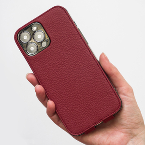 Чехол для iPhone 15 Pro Max из кожи теленка, вишневого цвета