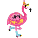 Фольгированный шар-фигура «Happy Birthday. Фламинго», 107 см