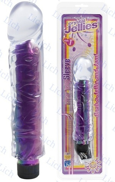Вибратор с прозрачной насадкой CRYSTAL JELLIE