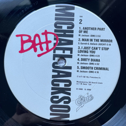 Винтажная виниловая пластинка LP Michael Jackson Bad (Канада 1987)