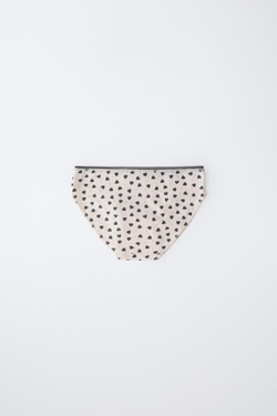 ZARA НАБОР ИЗ ШЕСТИ ТРУСОВ С ПРИНТОМ, ЧЕРНЫЙ