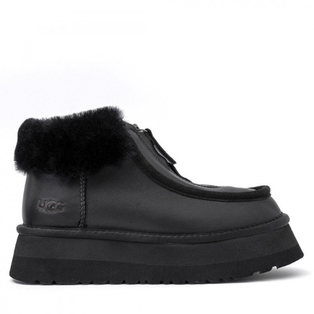 UGG Funkette Platform Boots Leather Black