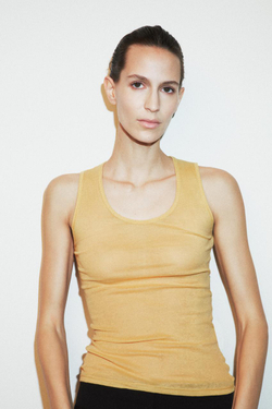 ZARA МАЙКА SUPIMA® БЕЗ РУКАВОВ, ГОРЧИЧНЫЙ