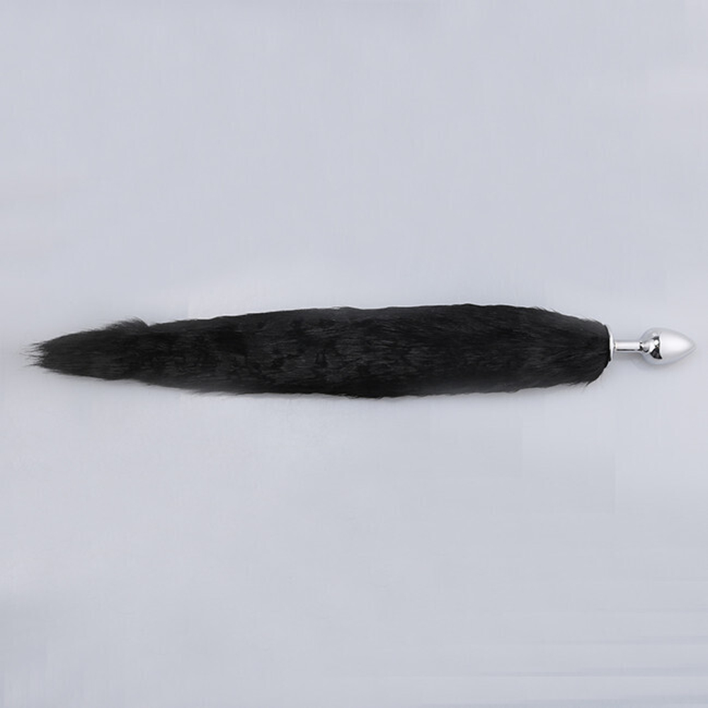 Анальная пробка с хвостом (черный) (Цвет: черный)