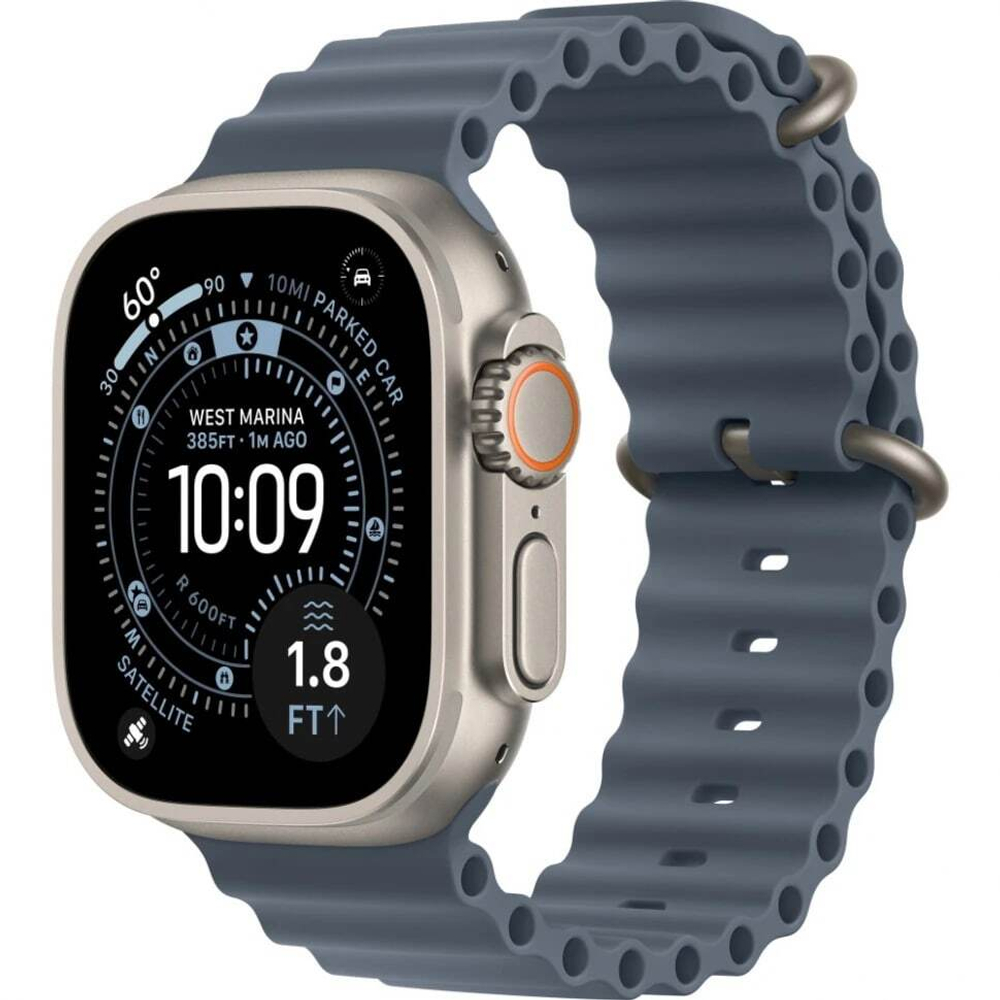 Apple Watch Ultra 3, 49 мм, Natural Titanium, ремешок Ocean синий (2025)