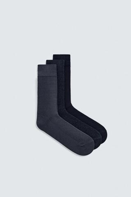 ZARA НАБОР ИЗ ТРЕХ ПАР НОСКОВ В РУБЧИК, РАЗНОЦВЕТНЫЙ